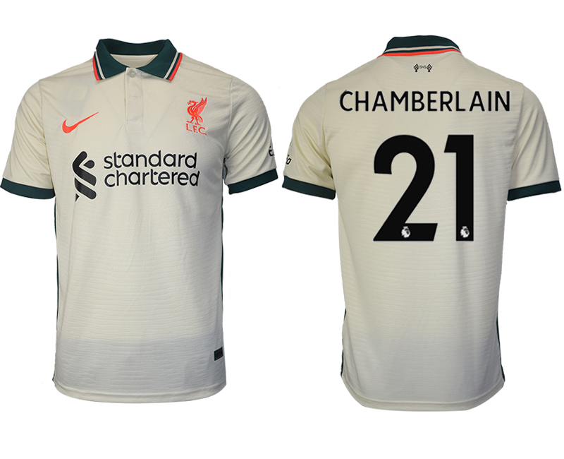Men 2021-2022 Club Liverpool away aaa version cream #21 Soccer Jersey